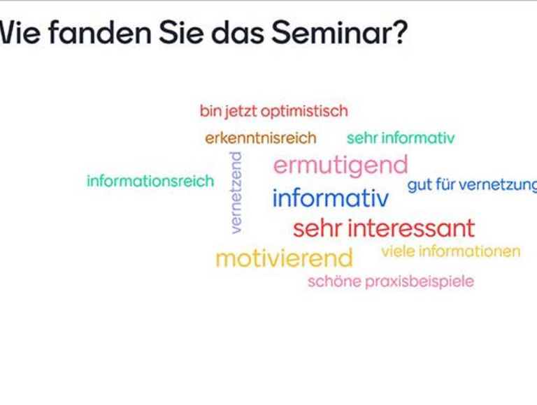 Mentimeter-Abfrage zum Einführungsseminar in die Förderung durch Erasmusx