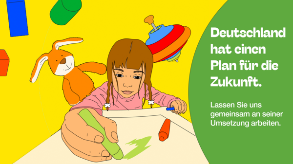 Eine bunte Grafik zur Kampagne Deutschland hat nen Plan!