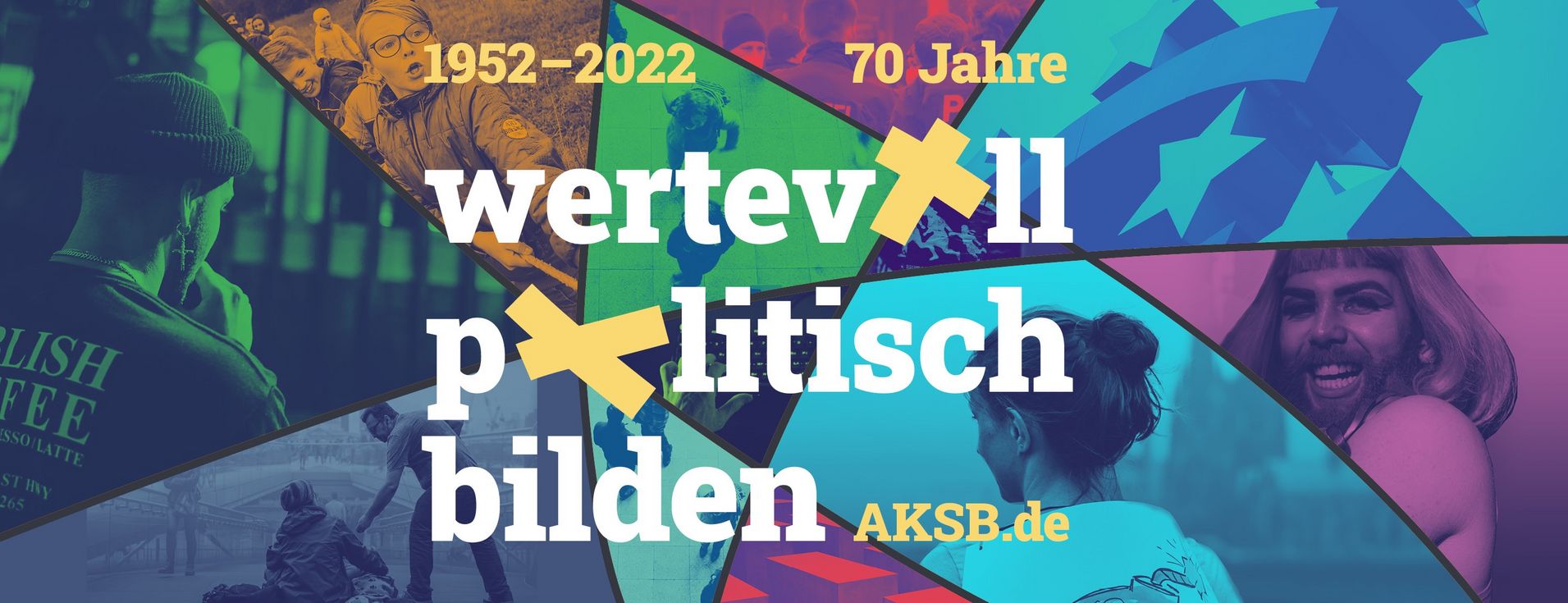 Schriftzug: wertevoll politisch bilden. AKSB.de